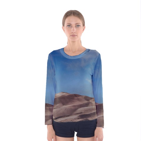 Sand Dune Desert Landscape Dry Women s Long Sleeve Tee by Celenk