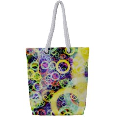 Background Texture Rings Full Print Rope Handle Tote (small)