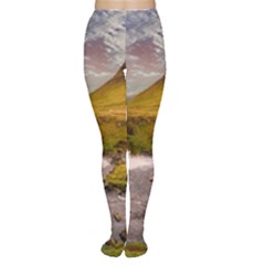 Nature Mountains Cliff Waterfall Women s Tights
