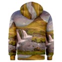 Nature Mountains Cliff Waterfall Men s Overhead Hoodie View2