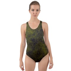 Green Background Texture Grunge Cut-out Back One Piece Swimsuit