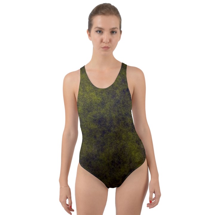 Green Background Texture Grunge Cut-Out Back One Piece Swimsuit