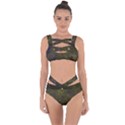 Green Background Texture Grunge Bandaged Up Bikini Set  View1