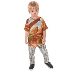 Canyon Desert Rock Scenic Nature Kids Raglan Tee