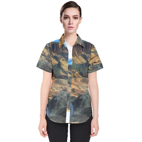 Nature Landscape Mountains Outdoor Women s Short Sleeve Shirt by Celenk