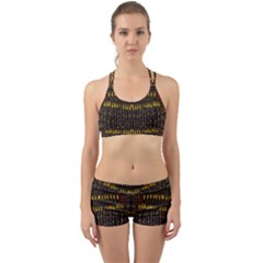 Hot As Candles And Fireworks In Warm Flames Back Web Sports Bra Set by pepitasart