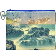 Coastline Sea Nature Sky Landscape Canvas Cosmetic Bag (xxxl)