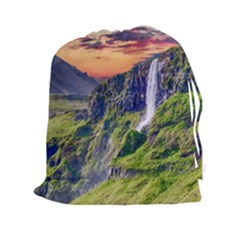 Waterfall Landscape Nature Scenic Drawstring Pouches (xxl) by Celenk