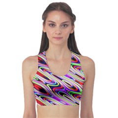 Multi Color Wave Abstract Pattern Sports Bra