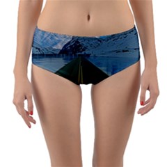 Road Ice Landscape Reversible Mid-waist Bikini Bottoms by Celenk