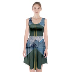 Road Ice Landscape Racerback Midi Dress by Celenk