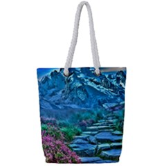 Pathway Nature Landscape Outdoor Full Print Rope Handle Tote (small)