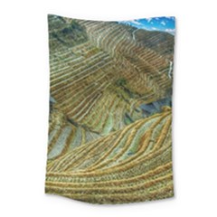 Rice Field China Asia Rice Rural Small Tapestry by Celenk