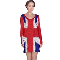 Union Jack Flag National Country Long Sleeve Nightdress by Celenk