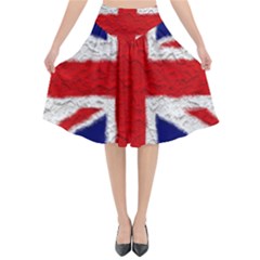 Union Jack Flag National Country Flared Midi Skirt by Celenk