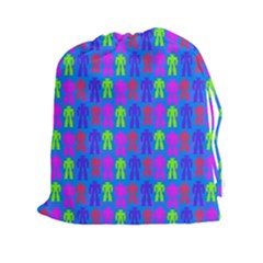 Neon Robot Drawstring Pouches (xxl) by snowwhitegirl