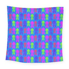 Neon Robot Square Tapestry (large)