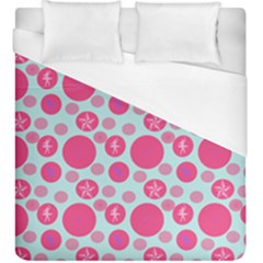 Blue Retro Dots Duvet Cover (king Size) by snowwhitegirl