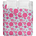 Blue Retro Dots Duvet Cover Double Side (California King Size) View1