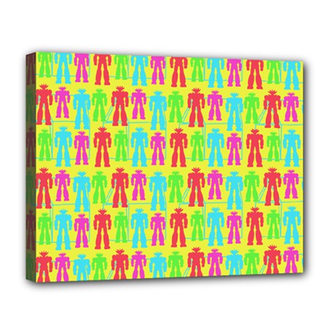 Colorful Robots Canvas 14  X 11  by snowwhitegirl