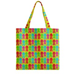 Colorful Robots Zipper Grocery Tote Bag by snowwhitegirl