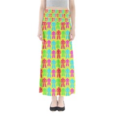 Colorful Robots Full Length Maxi Skirt