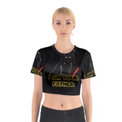 Darth Vader Cat Cotton Crop Top by Valentinaart