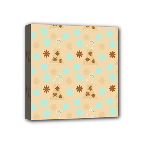 Beige Dress Mini Canvas 4  X 4 