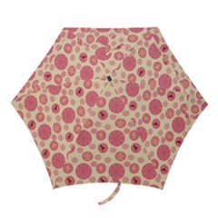Cream Retro Dots Mini Folding Umbrellas