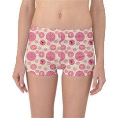 Cream Retro Dots Reversible Boyleg Bikini Bottoms by snowwhitegirl