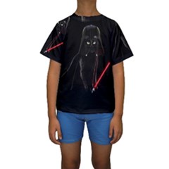 Darth Vader Cat Kids  Short Sleeve Swimwear by Valentinaart