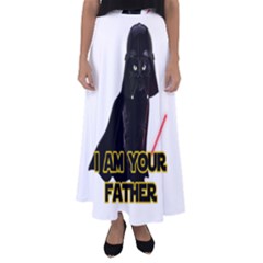 Darth Vader Cat Flared Maxi Skirt by Valentinaart