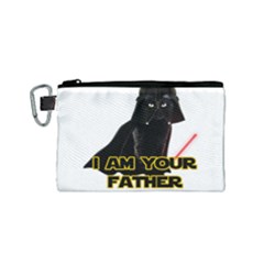 Darth Vader Cat Canvas Cosmetic Bag (small) by Valentinaart