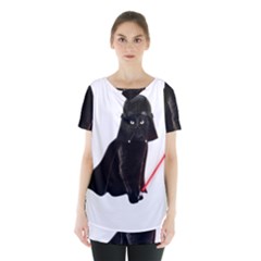 Darth Vader Cat Skirt Hem Sports Top by Valentinaart