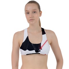 Darth Vader Cat Criss Cross Racerback Sports Bra by Valentinaart