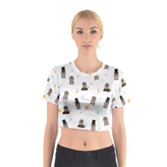 Groundhog Day Pattern Cotton Crop Top by Valentinaart