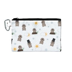 Groundhog Day Pattern Canvas Cosmetic Bag (medium) by Valentinaart