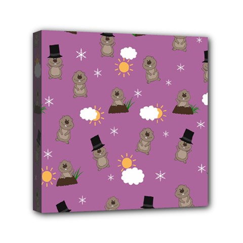 Groundhog Day Pattern Canvas Travel Bag