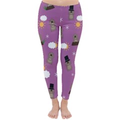 Groundhog Day Pattern Classic Winter Leggings