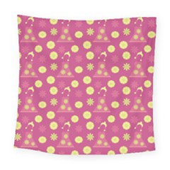 Yellow Flowers Dress Square Tapestry (large)