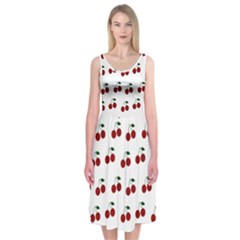 Cherries Midi Sleeveless Dress