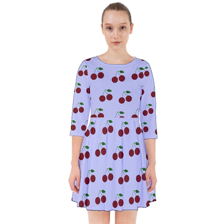 Blue Cherries Smock Dress