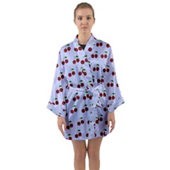 Blue Cherries Long Sleeve Kimono Robe by snowwhitegirl