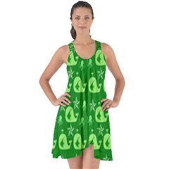 Green Sea Whales Show Some Back Chiffon Dress by snowwhitegirl