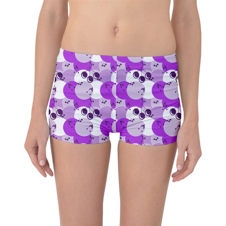 Purple Cherry Dots Boyleg Bikini Bottoms