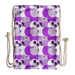 Purple Cherry Dots Drawstring Bag (large)