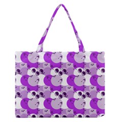 Purple Cherry Dots Zipper Medium Tote Bag