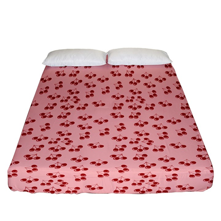 Rose Cherries Fitted Sheet (California King Size)