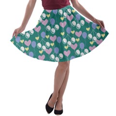 Ocean Cherry A-line Skater Skirt