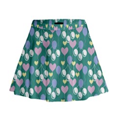 Ocean Cherry Mini Flare Skirt